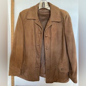 Brown Soft Suede Leather look Ladies Jacket